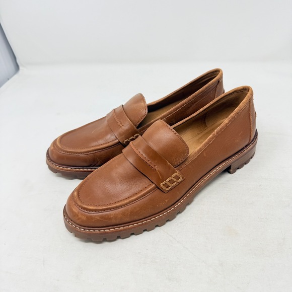 Madewell Shoes - Madewell The Bradley Loafer English Saddle Brown Leather 8.5 Lug Sole Penny